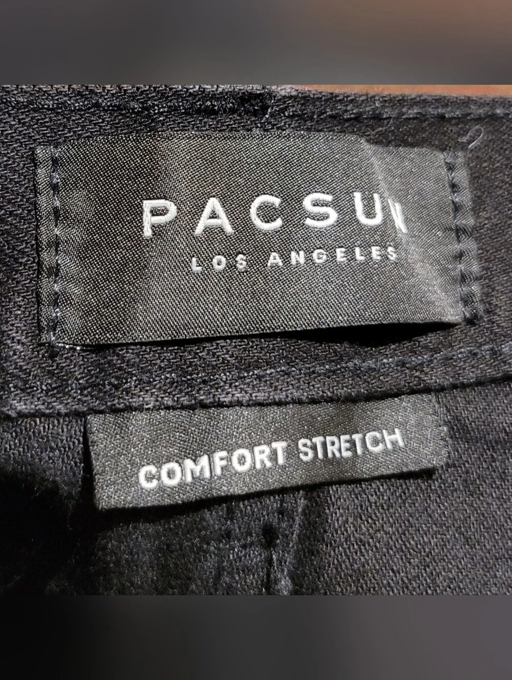 PacSun Stacked Skinny Jeans Black & Red Biker Comfort Stretch (Measures 34x34)